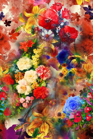 花卉 迷人 多彩印花华亿平台图片