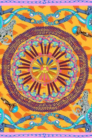 方巾 欧式 插画印花华亿平台图片