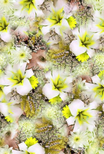 251993-WT116满布乱花花卉写实风格印花