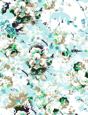 251996-WT117乱花抽象水彩华亿平台印花图样