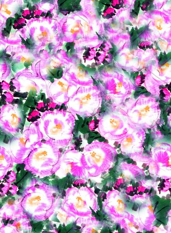 252005-WT118抽象花卉水彩水墨乱花华亿平台