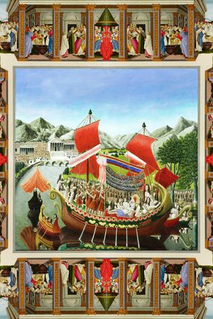 定位 方巾 油画 宫廷 欧式 复古 壁画印花华亿平台图片