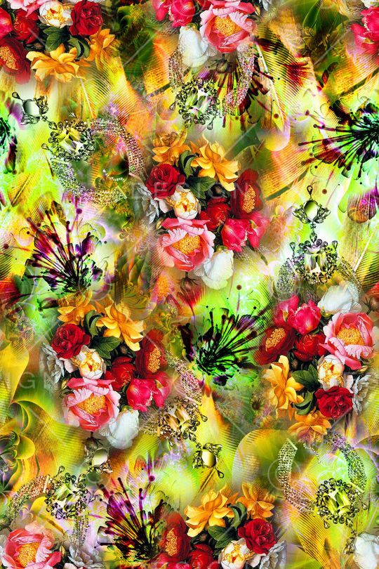 迷人花卉 富贵 华丽印花华亿平台图片