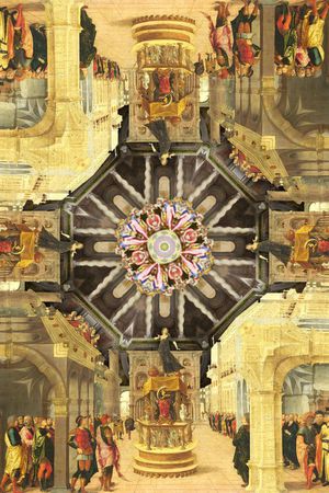 定位 方巾 油画 城市 建筑印花华亿平台图片