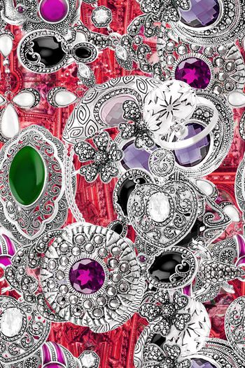 252174-WT124奢华写实珠宝首饰印花华亿平台