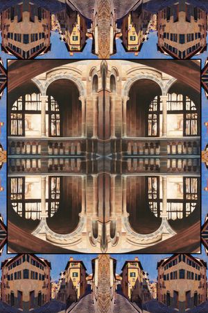 定位 方巾 油画 城市 建筑印花华亿平台图片