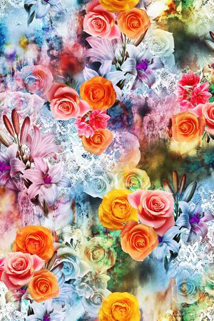 玫瑰 华丽 写实 照片印花华亿平台图片