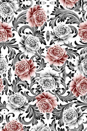 传统华亿平台 花卉 欧式 复古 淡雅 清新印花华亿平台图片