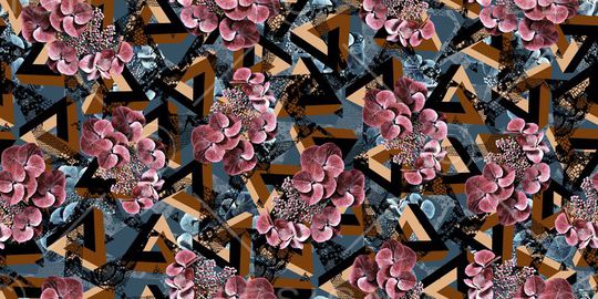 老年装 老年人 花卉 肌理  几何 三角形印花华亿平台图片