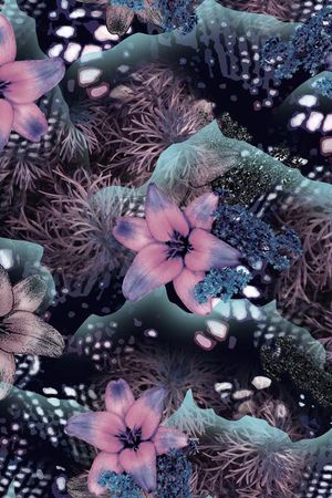 花卉 暗黑 老年装 老年人印花华亿平台图片