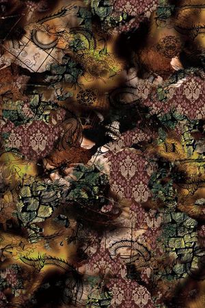 肌理 蕾丝 复古 裤子 裤料印花华亿平台图片