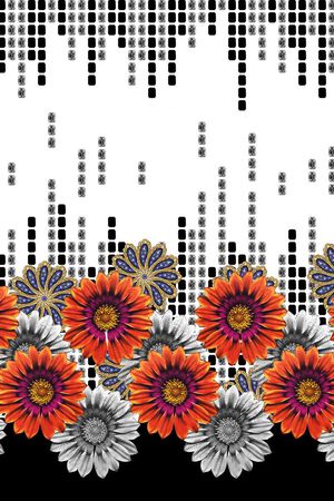 定位 小色块 花卉 菊花印花华亿平台图片