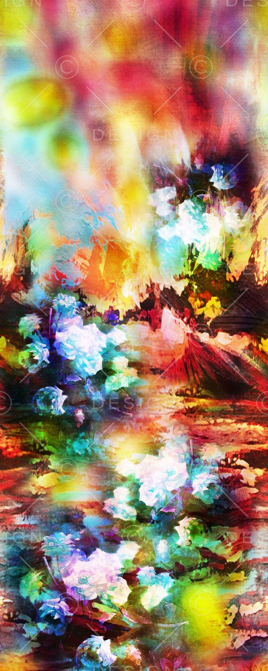 定位 抽象 花卉 肌理 油彩印花华亿平台图片