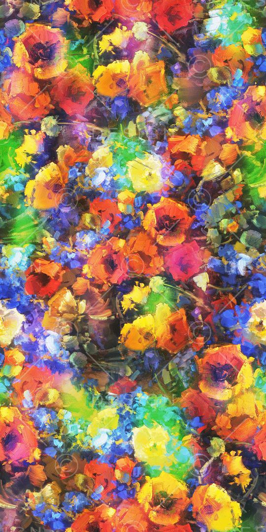 油画 花卉 肌理 笔触 抽象印花华亿平台图片