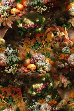 数码 油画 果实 复古印花华亿平台图片