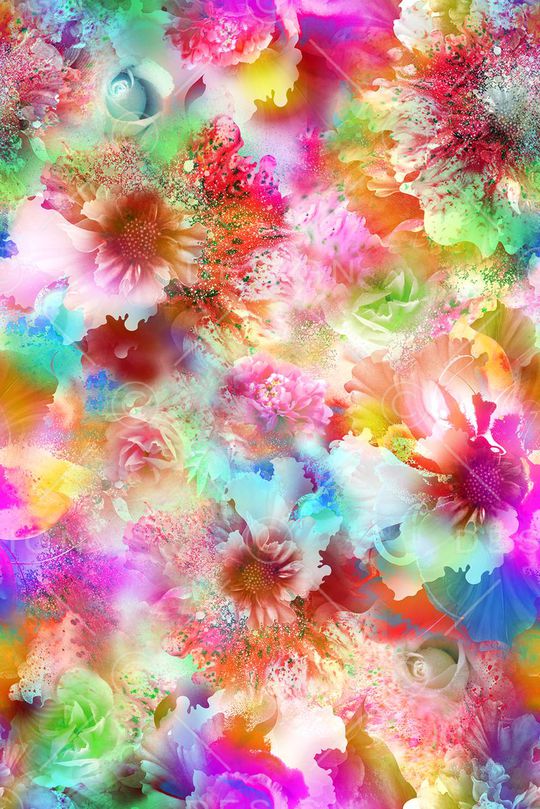 炫彩 绚丽 迷人花卉 抽象印花华亿平台图片