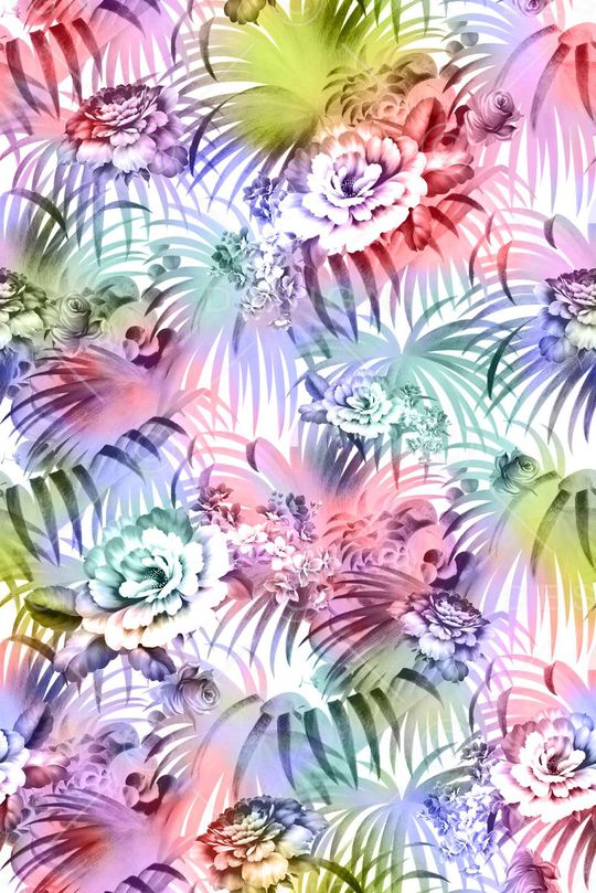 热带风情 棕榈树 印花华亿平台图片