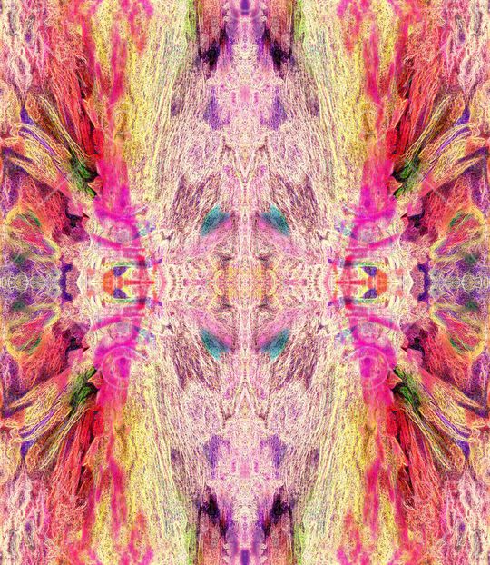 对称 镜像 抽象 肌理 线条印花华亿平台图片