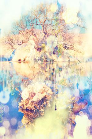 朦胧 定位 风景印花华亿平台图片