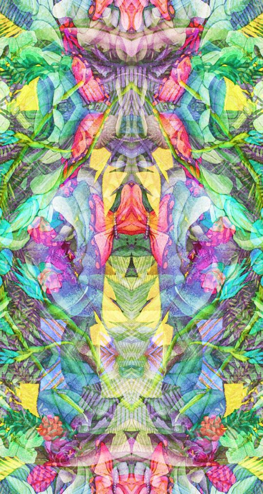 热带风情 椰树 对称 镜像 植物 花卉印花华亿平台图片