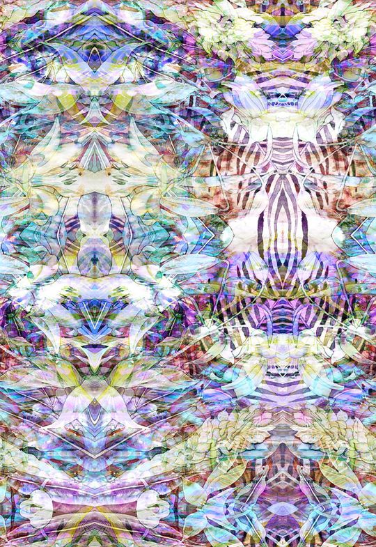 热带风情 芭蕉 对称 镜像 植物 花卉 水彩 清新 淡雅印花华亿平台图片