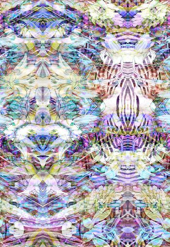 253358-多彩热带芭蕉抽象水彩效果花卉花朵组