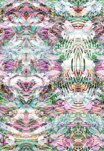 253359-多彩热带芭蕉抽象水彩效果花卉花朵组