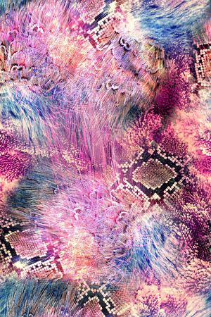 蛇纹 动物纹 皮毛 紫色 梦幻 高贵印花华亿平台图片