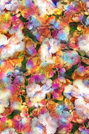 多彩 花卉 满底 花朵印花华亿平台图片