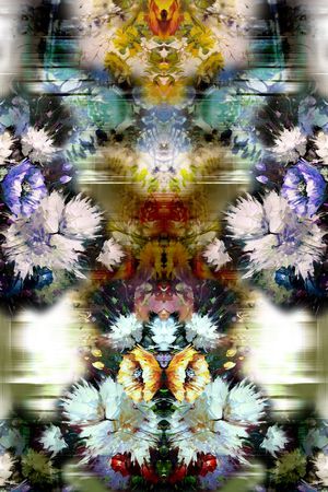 对称 定位 花卉 印花华亿平台图片