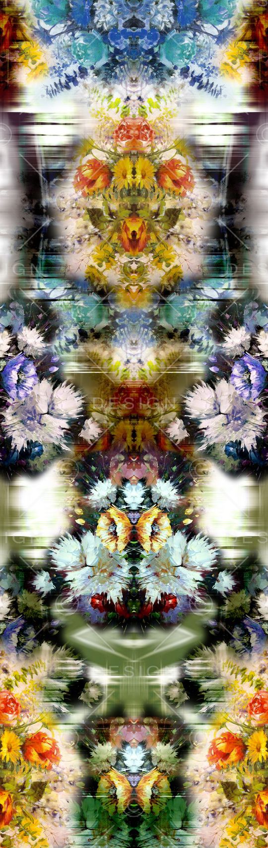 对称 定位 花卉 印花华亿平台图片