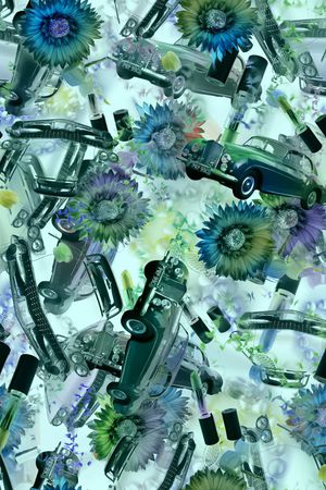 花卉 花朵 汽车 唇膏 珠宝 宝石 混搭印花华亿平台图片