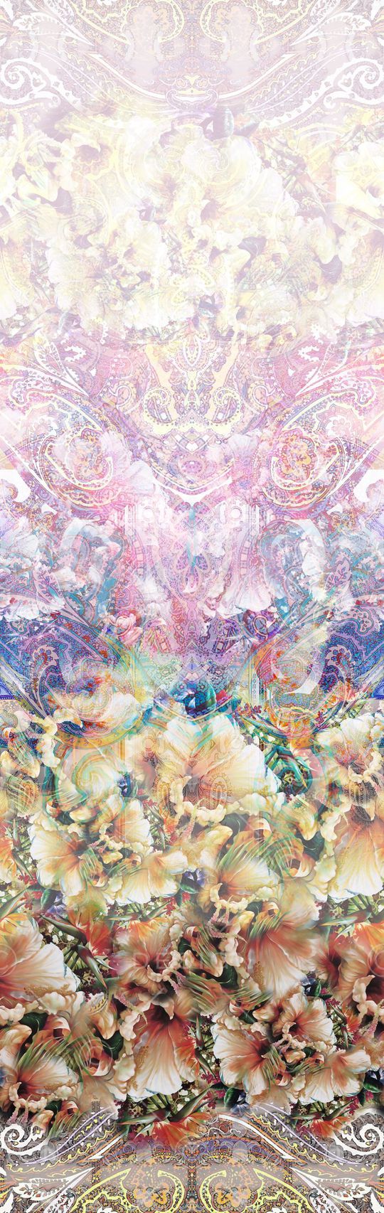 定位 欧式 花卉 多彩 渐变 佩里斯 腰果 印花华亿平台图片