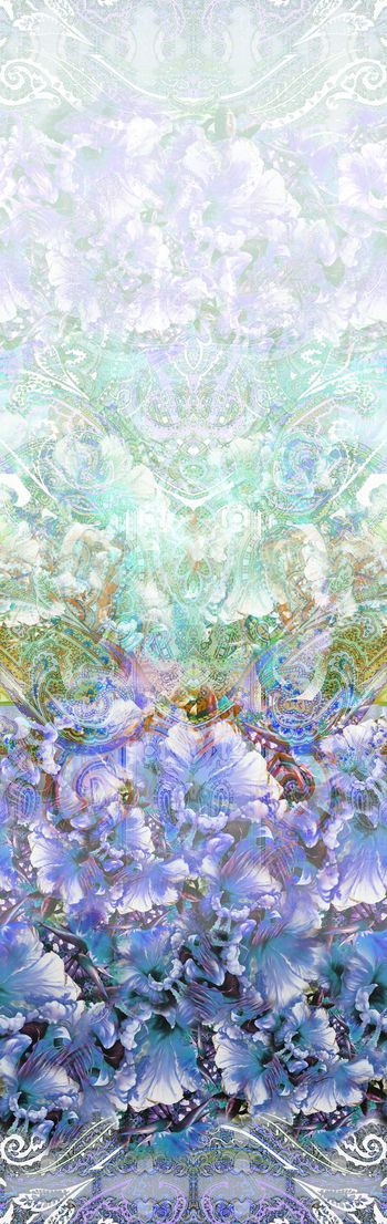 253749-多彩定位渐变花卉花朵佩斯利腰果组合