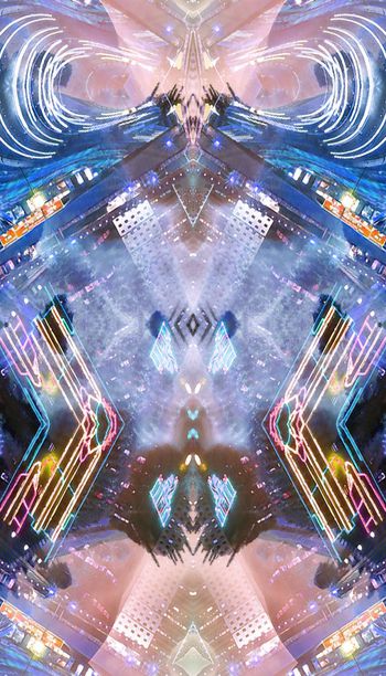 253760-对称抽象朦胧城市风景