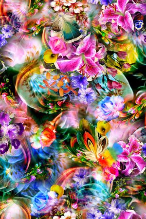 多彩 花卉 照片 写实 迷人 炫彩印花华亿平台图片