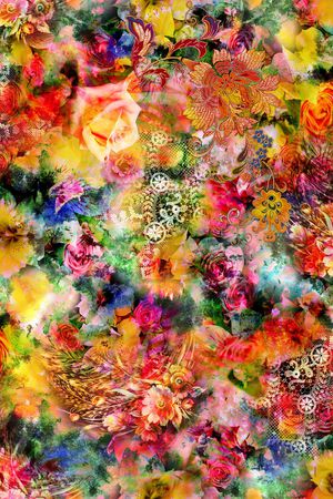 多彩 花卉 照片 写实 迷人 炫彩 蕾丝印花华亿平台图片