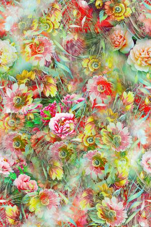 多彩 花卉 照片 写实 迷人 羽毛印花华亿平台图片