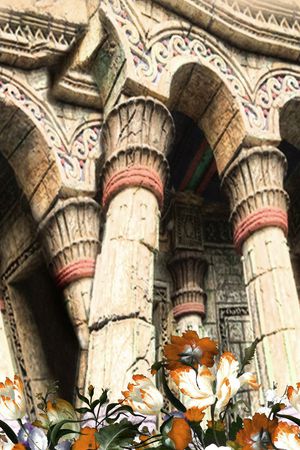 定位 风景 石头 石柱  建筑 民族 宗教 大牌风印花华亿平台图片