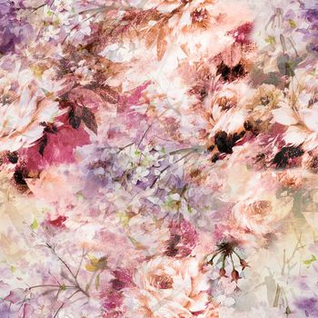 253943-时尚水彩花卉印花