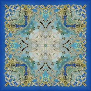 边框 欧式 复古 古典 方巾 佩斯利 腰果 方巾印花华亿平台图片