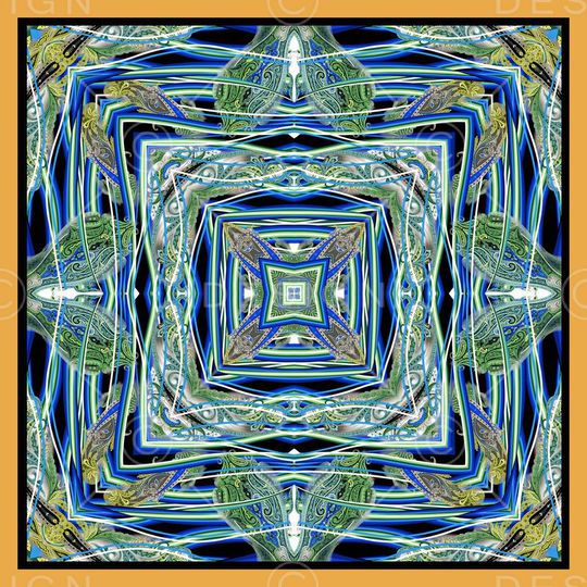 边框 欧式 复古 古典 方巾 佩斯利 腰果 方巾印花华亿平台图片