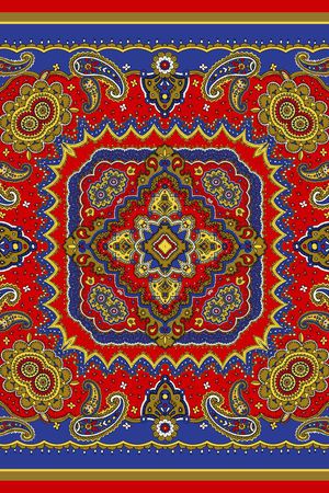 边框 复古 欧式 宫廷 方巾 火腿纹 佩斯利印花华亿平台图片