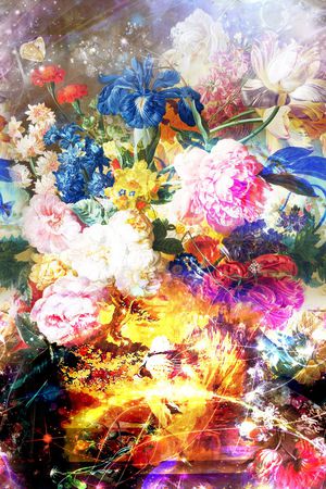 定位 绚丽 油画 炫彩 璀璨印花华亿平台图片