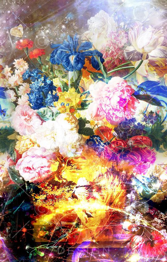 定位 绚丽 油画 炫彩 璀璨印花华亿平台图片