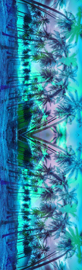 254787-椰子树休闲风度假笔触印花长巾