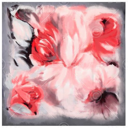 抽象 花卉 朦胧方巾印花华亿平台图片