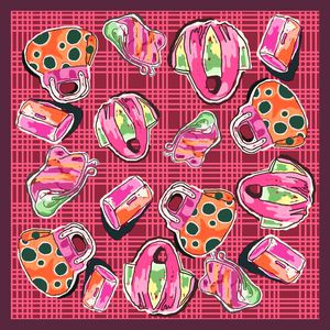 边框 方巾 插画 包包 饰品 可爱 粉红印花华亿平台图片