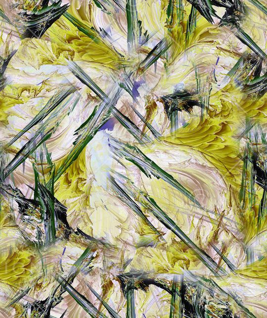 油画 笔触 抽象 泼点 随意 印花华亿平台图片