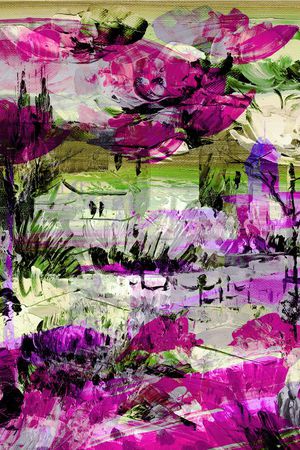 抽象 笔触 肌理 风景印花华亿平台图片